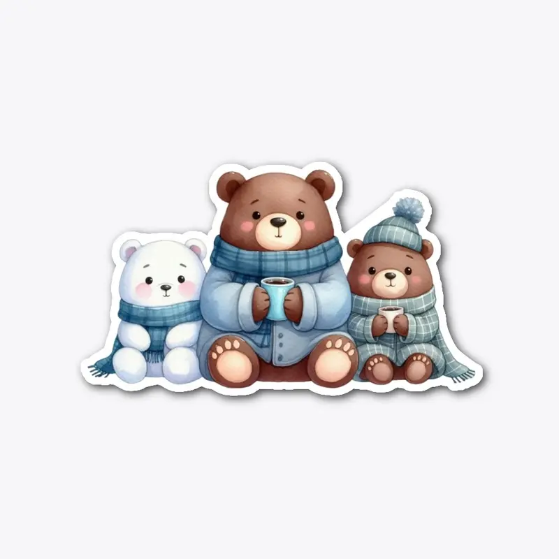 Cute Bears in Winter